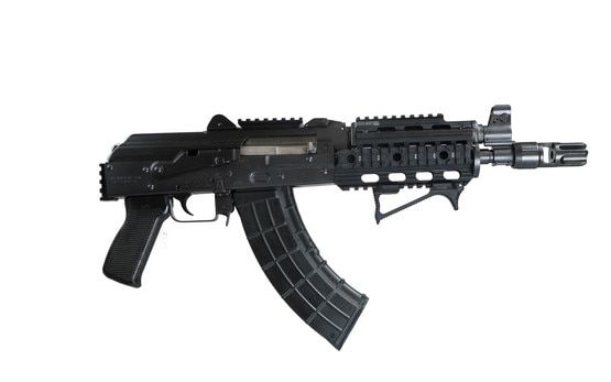 Zastava ZPAP AK pistol with quad rail handguard.